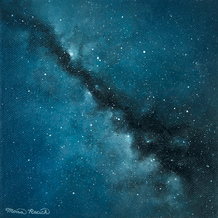 Painting of the Milky Way galaxy as viewed from Earth