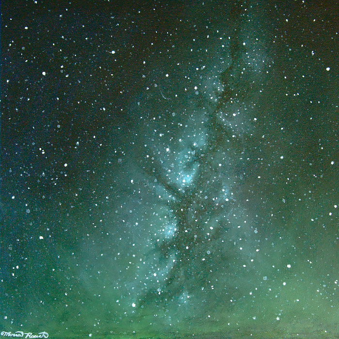 Painting of the Milky Way galaxy as viewed from Earth