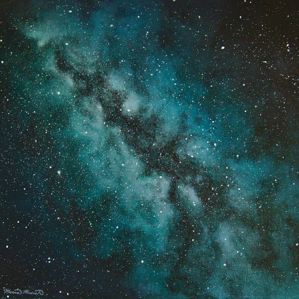 Painting of the Milky Way galaxy as viewed from Earth