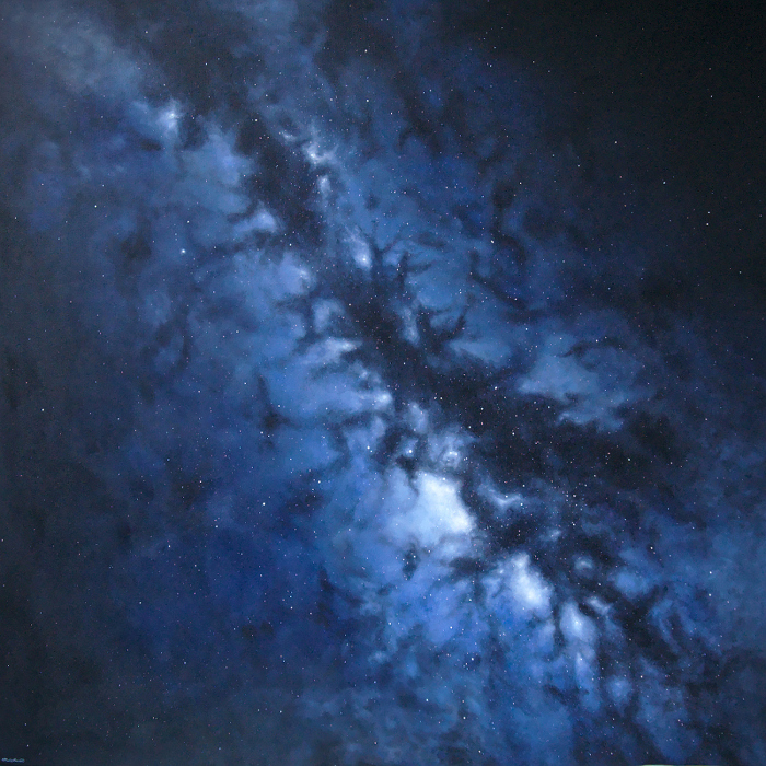Painting of the Milky Way galaxy as viewed from Earth