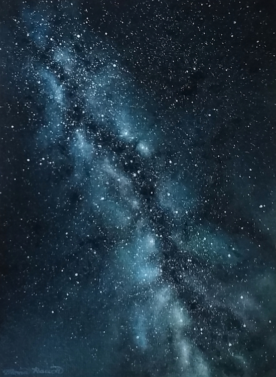 Painting of the Milky Way galaxy as viewed from Earth